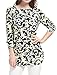 Allegra K Women's Printed Round Neck Long Sleeves Loose Tunic Knitted Top Beige-Novelty XL US 18