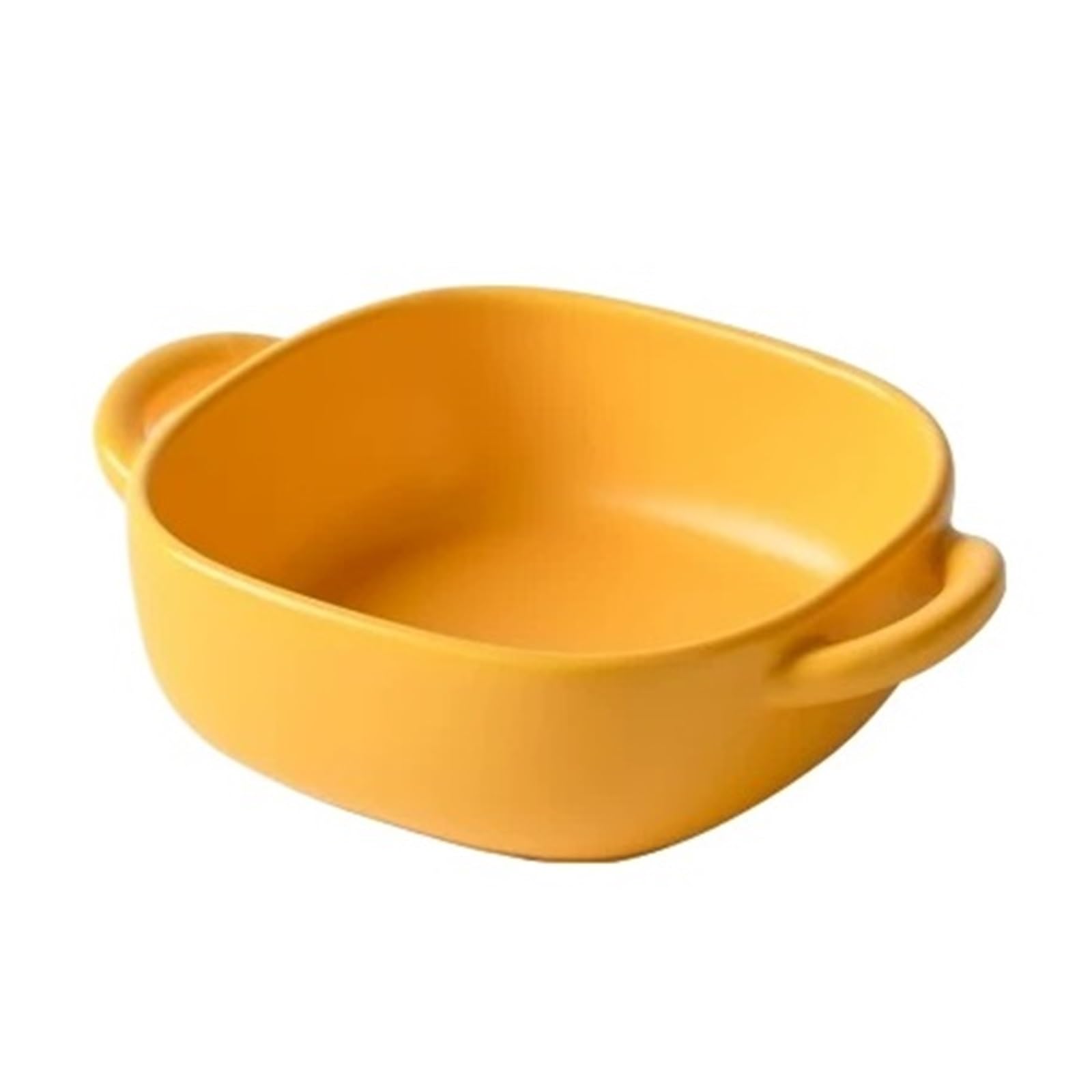 Plat de cuisson en céramique avec poignées for utilisation au four Pain(Yellow,Moyen)