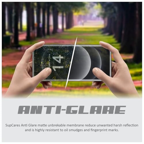 Image of SupCares TPU Anti Glare Matte Unbreakable Membrane Screen Protector for Xiaomi 14 Ultra, Xiaomi 15 Pro and Xiaomi 14 Pro (6.73 Inch) With Easy Self Installation Kit | Fingerprint Working|Edge to Edge