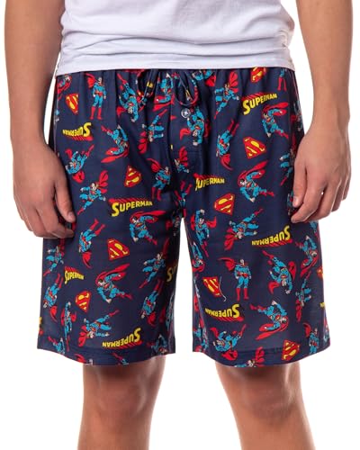 DC Comics Superman Pajama Shorts Men's All Over Print Lounge PJ Bottoms
