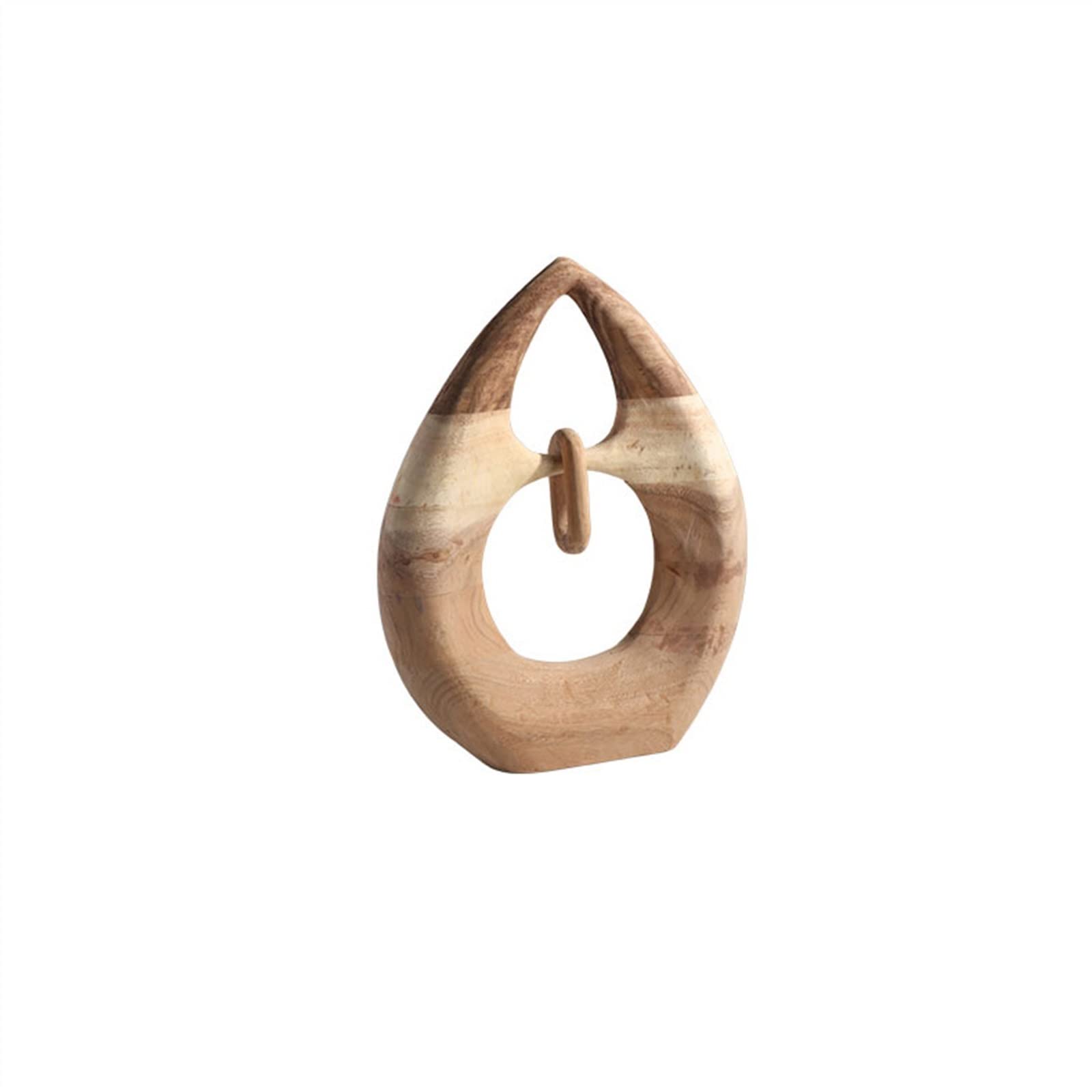 Shihan-2015 Figura Decorativa Estatua Ornamental de Escritorio, Anillo geométrico Hecho a Mano, Adornos de Madera for Sala de Estar, Dormitorio, Porche, Oficina, Decoraciones de Escritorio Escultura