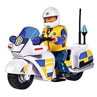 Simba 109251092 Fireman Sam Police Motorcycle with Malcolm Figure, with Accessories, Season 12, from 3 Years