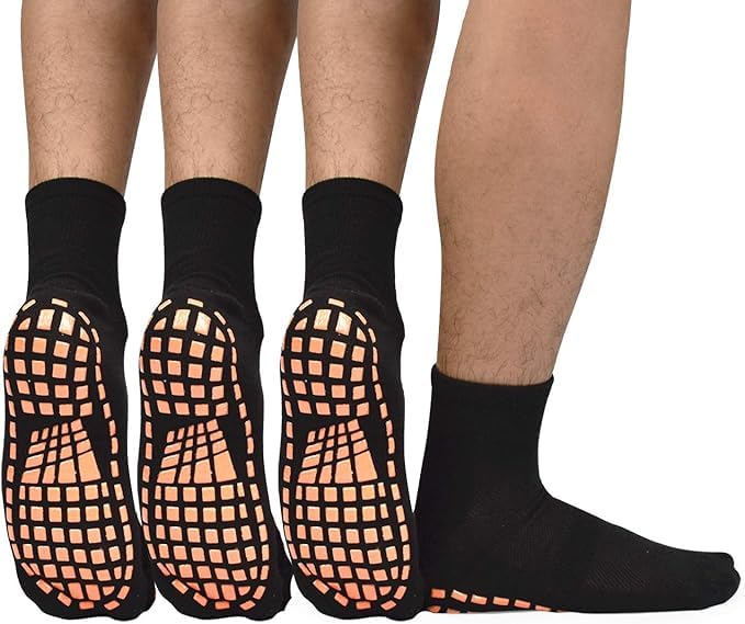 WKLOUYHE Non Slip Socks for Men House Socks with Grips 3 Pairs Anti-Skid Yoga Pilates Tile Wood Floors Hospital Slipper Sock_Free Size WKLOUYHE Non Slip Socks for Men House Socks with Grips 3 Pairs Anti-Skid Yoga Pilates Tile Wood Floors Hospital Slipper Sock_Free Size