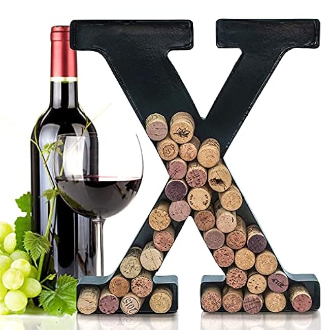 Made Easy Kit Metal Letter Wine Cork Keepsake Saver & Holder Monogram w/Free Wall Mount Kit A-Z (Letter L)