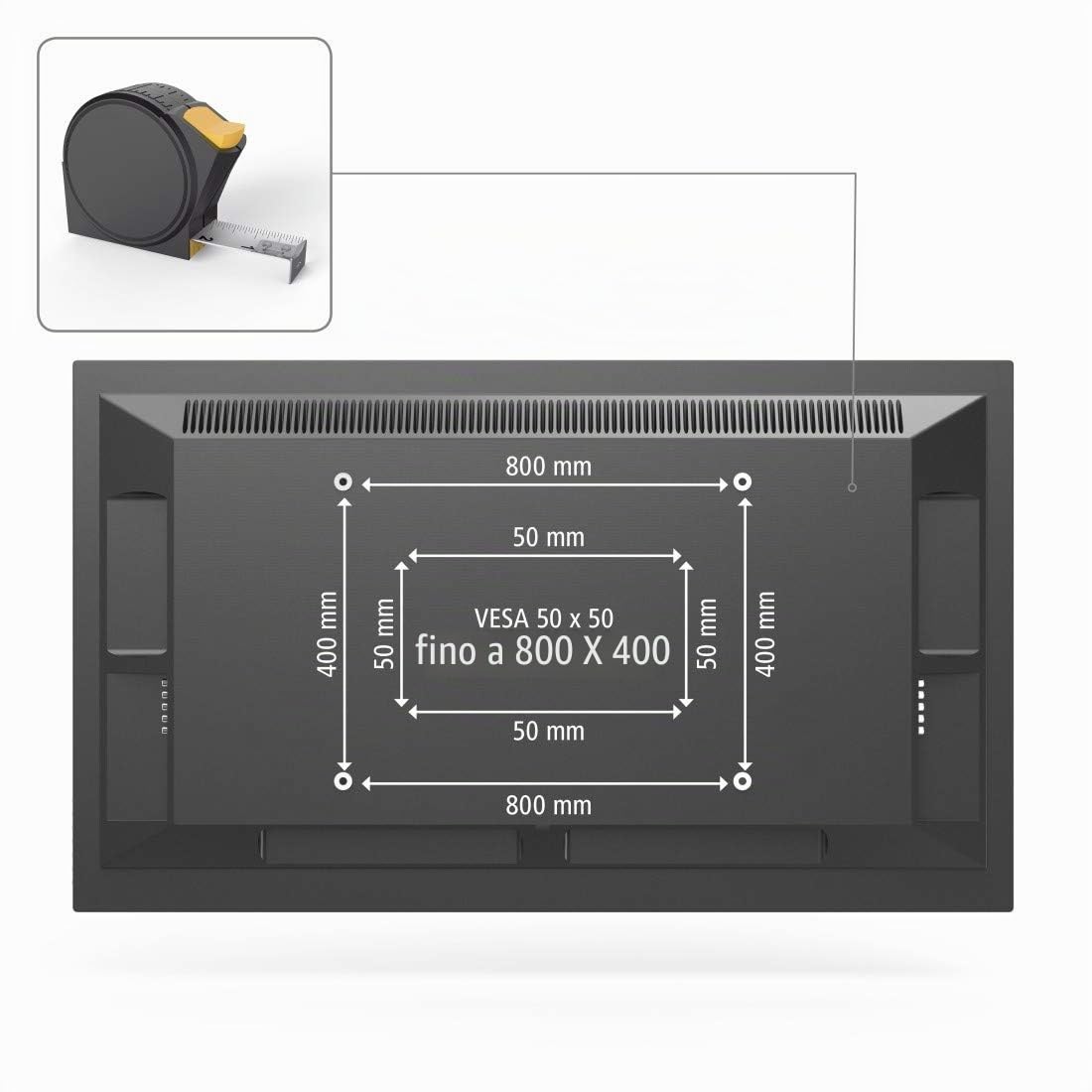Staffa di montaggio a parete fissa per TV da 90" fino a 100 kg, distanza dalla parete 2,6 cm