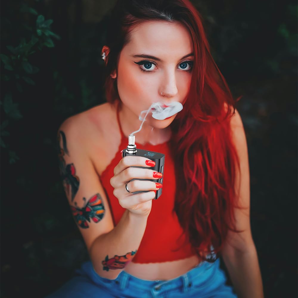 IXIGER Vaporizer,Vaporizer für Kräuter & Extrakte,Kräuter Verdampfer. | Einfache Reinigung,Ausziehbares Glasmundstück,Konvektion,mit Anleitung,Kompakt,Kein Nikotin(Schwarz)