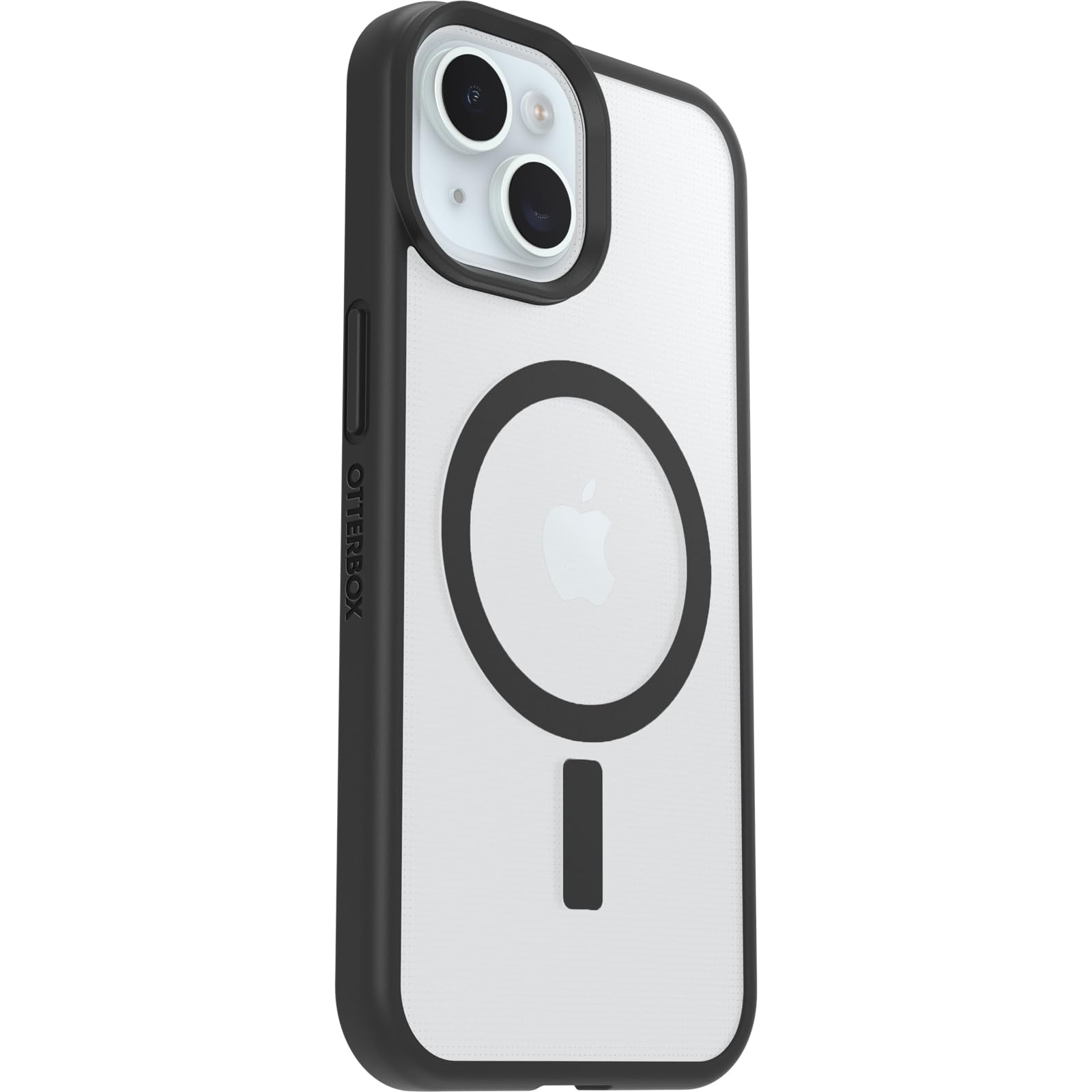 OtterBox React Series MagSafe Cover per iPhone 17e, 16e, 15, 14, 13, resistente a shock e cadute fino, cover ultrasottile, testata a norme MIL-STD 810G, Trasparente, Nero