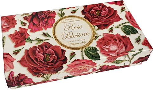 Saponificio Artigianale Fiorentino Rose Blossom Boxed Soap Set 3 x 7.05 Oz Bars All Natural Made in Italy