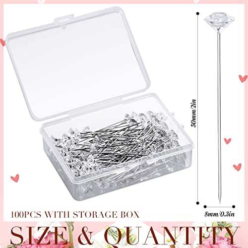 124 Pcs Bouquet Pins Flower Brooch Rhinestone Diamond Brooches Crystal Corsage Boutonniere Stick Pins Embellishments for Crafting Wedding Decor Supplies(Gold)3