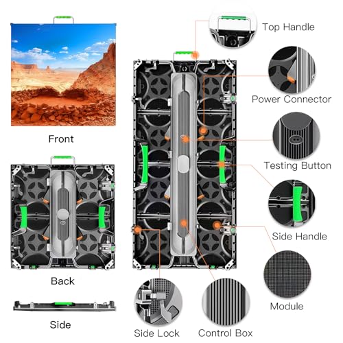 Image of Portable LED Display Wall Panel |3840Hz High Refresh Rate | P2.9 P3.9 P4.9 P6 |IP65 Waterproof Modular LED Video Wall Panel Screen for Party Game Wedding Concert (12, P3.81, 50*50cm(1.64ft*1.64ft))