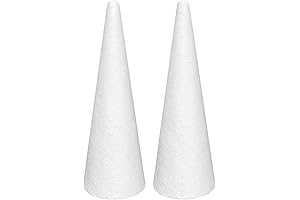Crafjie Foam Cones for DIY Arts and Crafts, 12 Inch