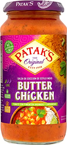 Patak´s - Salsa Butter Chicken, Curry Indio Suave, Condimento para Carnes y Pescados, Sabor Tomate y Mantequilla - 450 g