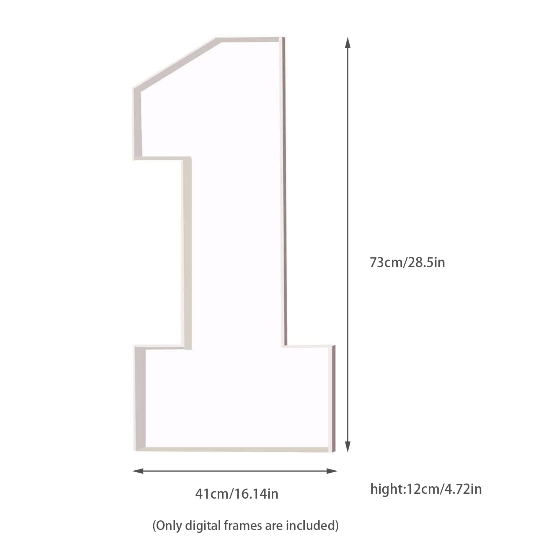 Numeri di cartone, numero 1 box box da 28, 74 pollici numero 1 palloncino decorativo riempimento KT board telaio a palloncino (non incluso palloncini)