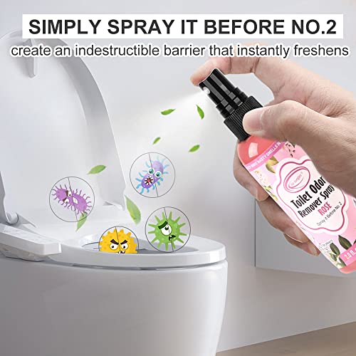Air Jungles Toilet Poop Odor Eliminator Spray, Rose Scent, Spray It Before No.2, Up To 100 Uses Per Bottle, For Home, Travel, Office Bathroom, And College Dorm Bathroom #TOP3