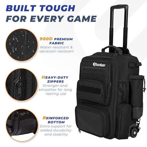 Sturdum 70L Rolling Baseball Backpack