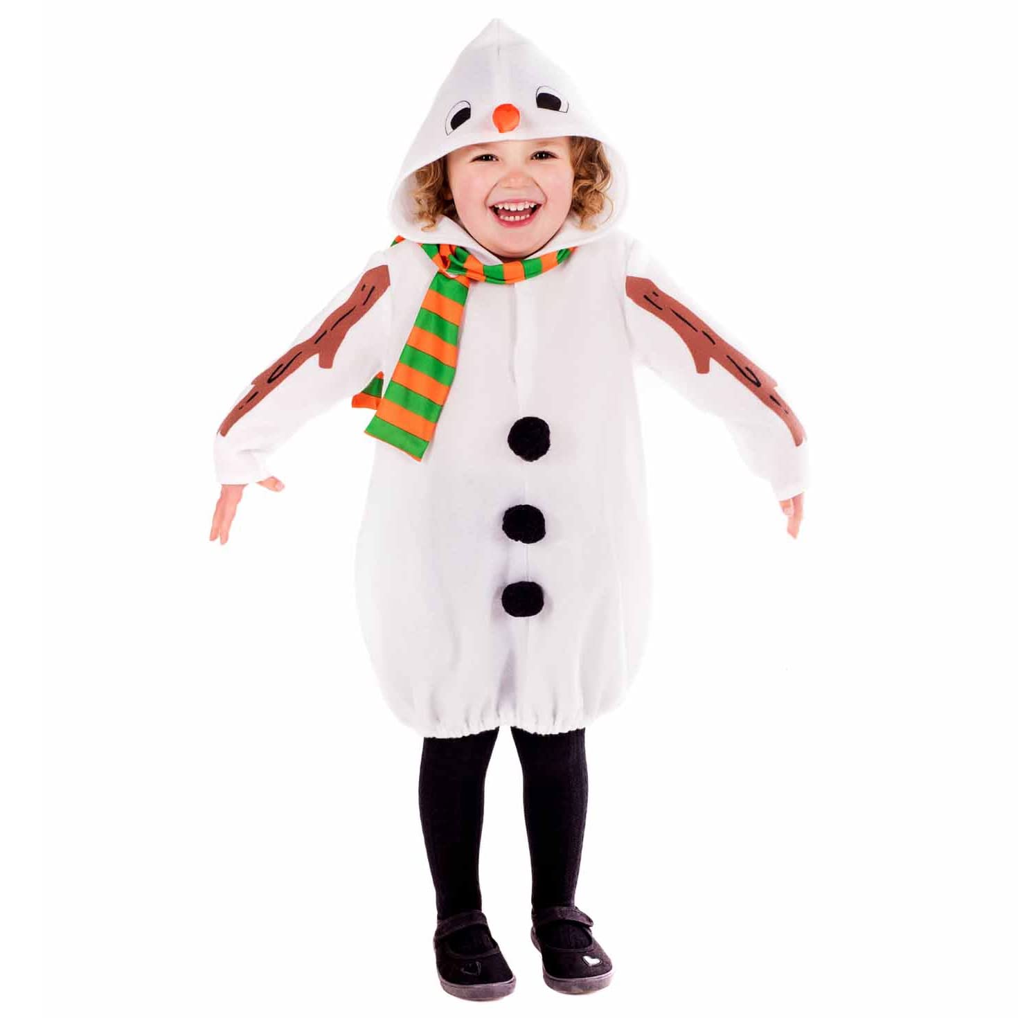 fun shack Toddler Snowman Costume Boys and Girls Winter Christmas Comfy Cute Festive Xmas Outfit Size Large 3 to 4 years