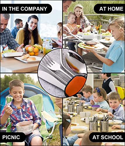 7 Stück Campingbesteck Set, Campingbesteck aus Edelstahl, Edelstahl Campingbesteck Leichtes Besteck, Portable Edelstahl… - Image 7