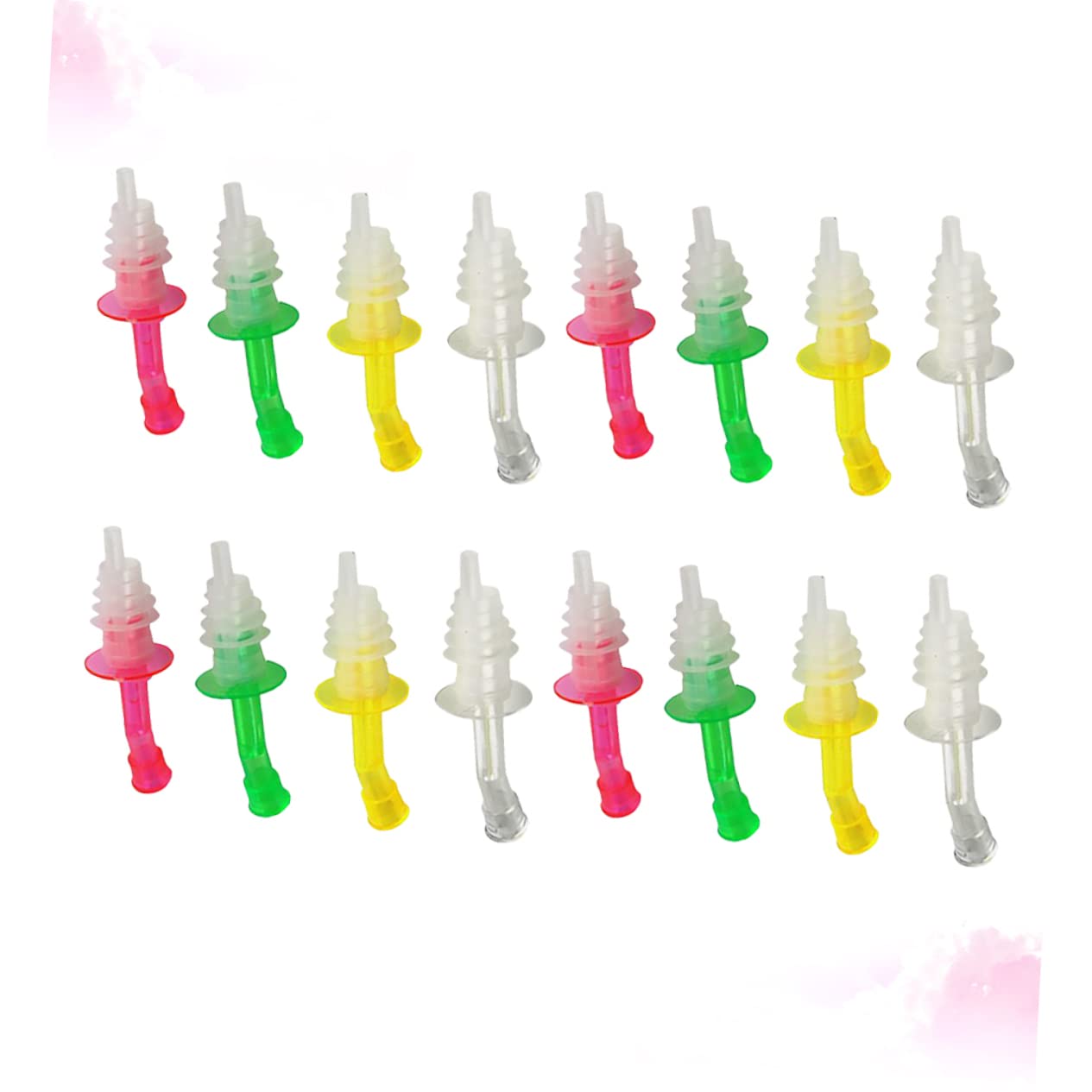 KICHOUSE 16pcs Spout Wine Pour Stopper Wine Pourer Spouts Bottle Pourers Sauce Bottle Nozzle Oil Stopper Vaccum Sealer Whiskey Decanter Wine Bottle Saver Oil Pour Spout