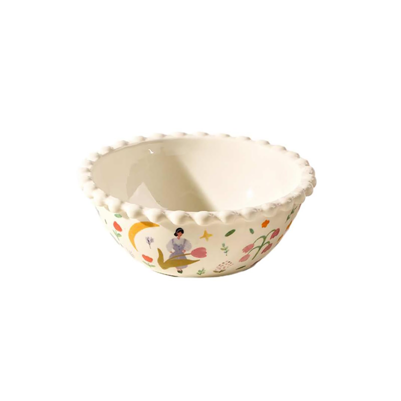 Bol à perles mignonne en céramique pour un petit-déjeuner créatif
