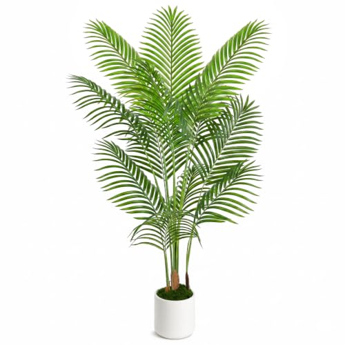 UPBUD Artificial Palm Tree, 5FT Tall Fake Plant, Faux Tropical Areca Tree