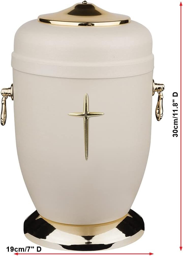Burial set for funeral - Vault and metal urn set Funeral vault Complete burial niche Weatherproof urn (Cross/Vault)
