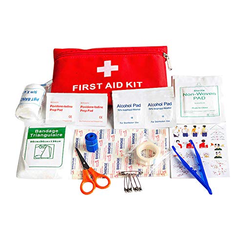 OWIKAR Mini First Aid Kit, Portable Survival Medical Kit with 13 Items Outdoor Emergency Bag Waterproof Portable Trauma Bag for Home Car Sports Travel Hiking Camping