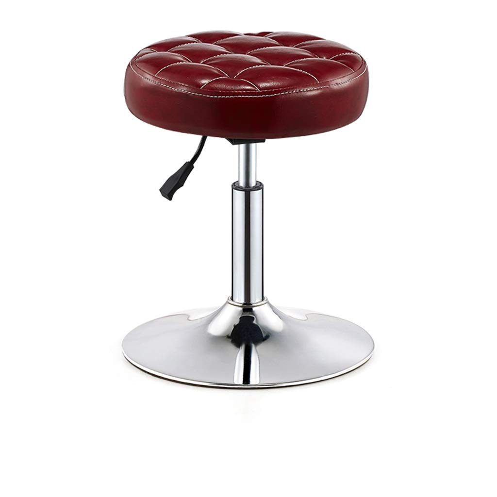 Tabouret de bar rouge pivotant et réglable de 40 à 55 cm pour salon de coiffure