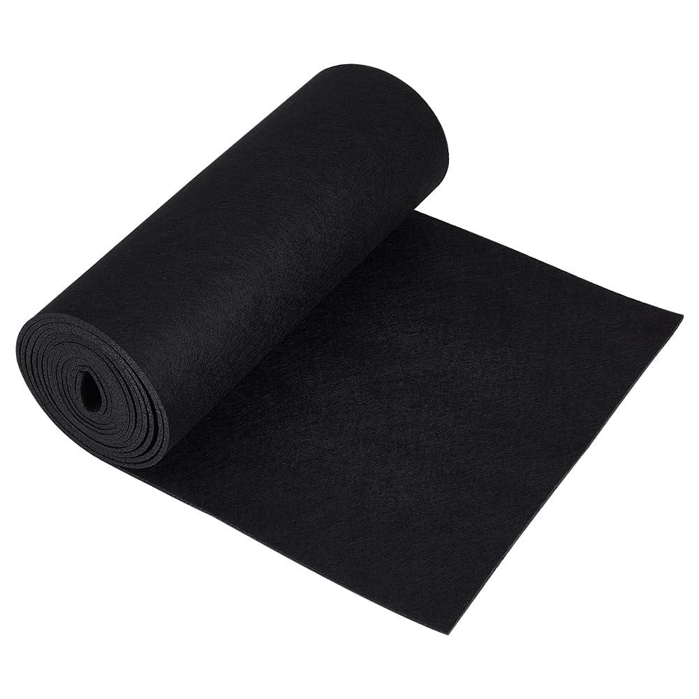 BENECREAT 3mx30cm Black Felt Roll, 3mm Thick Craft Felt Fabric Soft Fabric Sheets for DIY Arts, Crafts, Decorations, Patchwork Sewing, Costumes