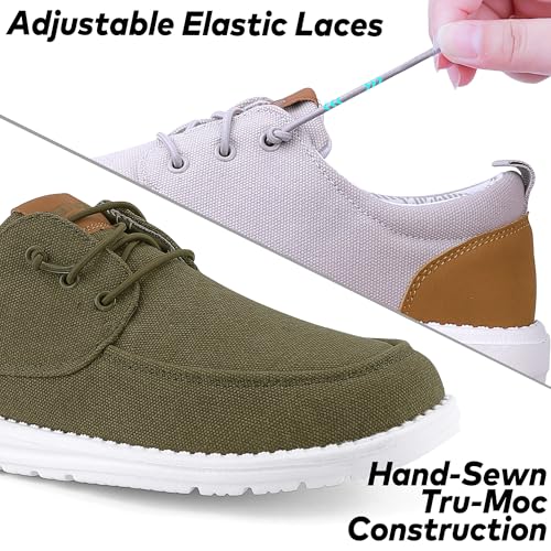 Image of ASITVO Men's Wide Canvas Loafers Slip on Boat Walking Shoes Casual Dress