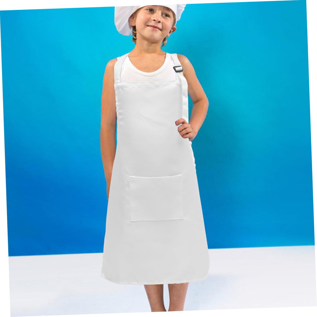 Grembiule Regolabile da Pittura per Bambini Bianco l 5 Pezzi | Poliestere Lavabile e Leggero, per Attività Creative, Stile Elegante e Sofisticato