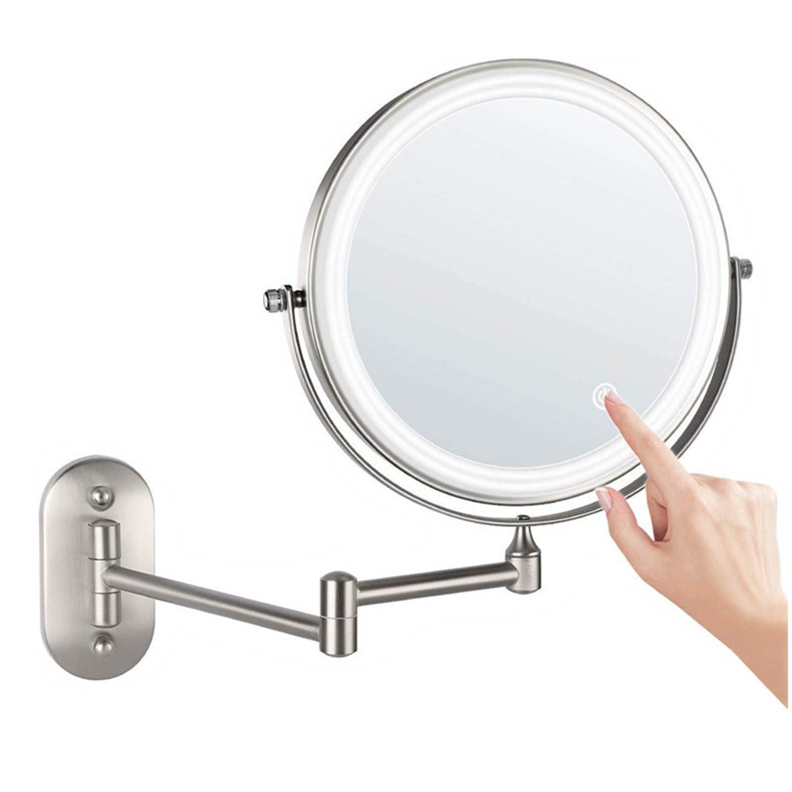 Miroir de courtoisie mural noir pour un maquillage lumineux à la maison