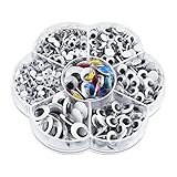 ASTARON 800 Stück Wackelaugen Selbstklebende Googly Eyes 4mm-12mm für Kunsthandwerksbedarf, Schulprojekte, Puppenherstellung und Scrapbooking, 7 Größe