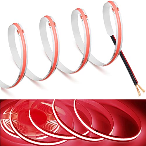 Image of MDee】COB LED Strip Lights Red 13.12ft /4m 5V Flexible LED Tape Lights CRI 90+ 800LM /m 320LEDs /m for Indoor and Outdoor Decor(Red,13.12ft /4m)