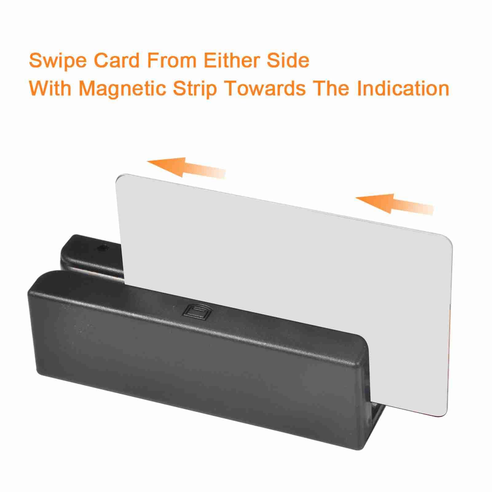 Lector de Tarjetas magnéticas, Lector de Tarjetas de Banda magnética USB MSR90, 3 Pistas Mini mag Hi-Co Swiper, para POS, Banca, Lealtad, Control de Acceso, Verificación de Identidad