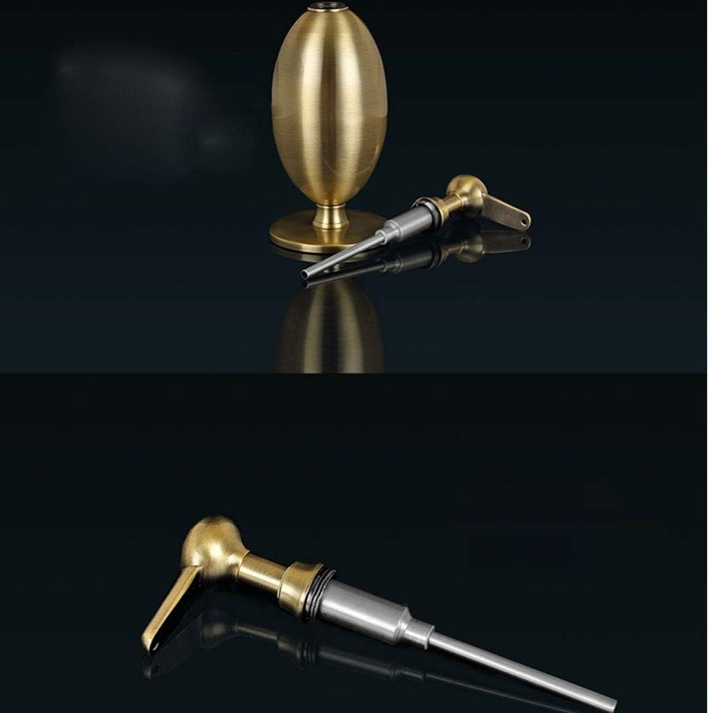 Round Metal Refillable Liquid Hand Soap Dispenser Pump Bottle for Kitchen, Bathroom Also Can be Used for Hand Sanitizer Essential Oils(D)