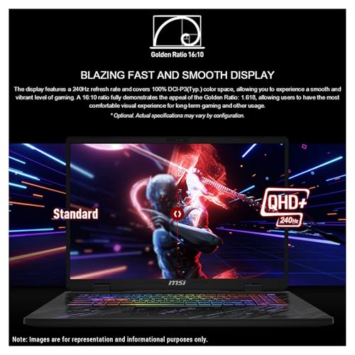 Image of MSI Pulse 16 AI Gaming Laptop, Intel Ultra 9-185H, 64 GB DDR5 RAM, 2 TB PCIe SSD, 16 inch QHD+ (2560x1600), Nvidia G-Force RTX 4070, W11 Pro