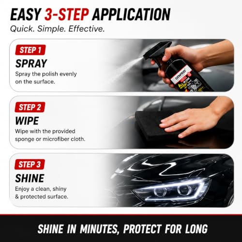 Image of All in One Multipurpose Liquid Polish for Car, Motorbike, Scooter, Household, Office Care | High Gloss | Easy Application | For Interior & Exterior Surfaces - 300mL with Applicator Pad.