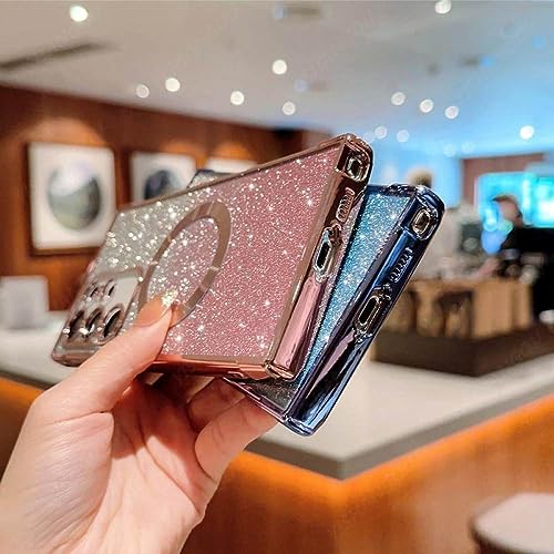 Coque Samsung S23 Plus or et paillettes aux finitions premium