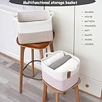 COMFY-HOMI Cotton Rope Woven Basket with Handles for Shelves,Toys,Book, Cloth Storage Baskets for Organizing-13.5" x 11" x 9.5" Toy Decorative Organizer for Living Room, Bathroom （White/Brown） - Image 4
