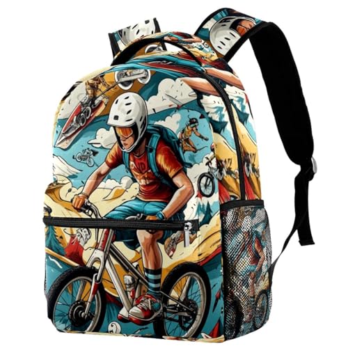 Sac à dos Campus voyage et sport avec porte-bouteille, grand bookbag scolaire multicolore