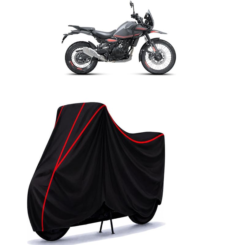 Image of Himalayan 452cc BS6 Water Resistant Bike Cover for All Motorcycles & Rain | Heavy Duty Taffeta Fabric | UV Protection, Dustproof, Scratchproof | All Weather Two Wheeler Body Cover with Elastic Bottom