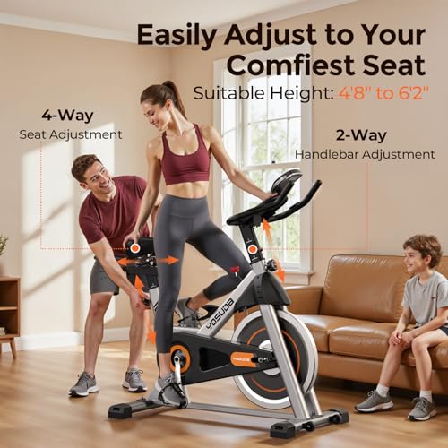Image of YOSUDA Magnetic Exercise Bike for Home, 350 LBS Capacity Brake Pad Stationary Bike, Indoor with Exclusive App and Fitness Courses for Weight Loss