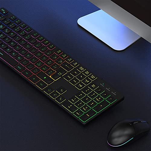 ASHU Set tastiera e mouse Cablata, RGB, Tasti