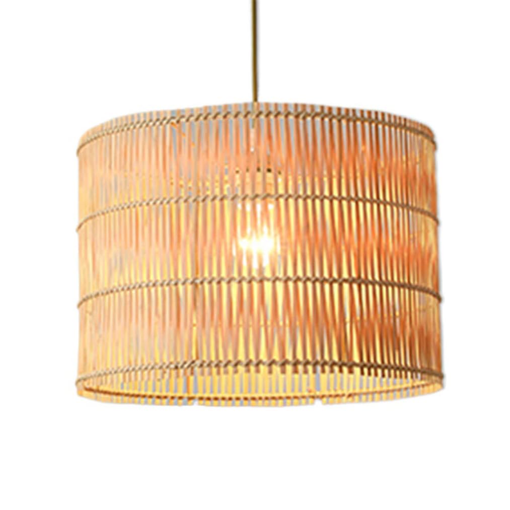 Lqzcxmf Multicolor Unique Drum Ambient Lighting - Bamboo Cage Lamp Shade 1-Light Hollow Lantern Southeast Asia Style Dining Room Chandelier Boho Rattan Lamp For Coastal Kitchen Island Living Room Bedroom Foyer