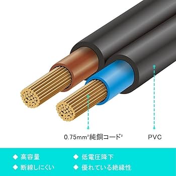 Amazon.co.jp: AC電源ケーブル ACコード 2P AC電源コード 3Pミッキー型