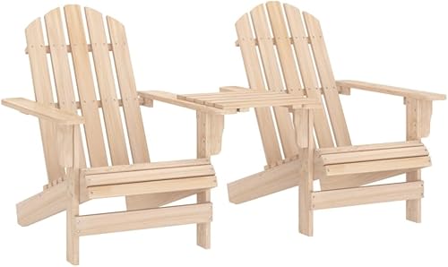 Patio Adirondack Chair, Outdoor Seating Furniture Outdoor Camping Chair Front Porch for Garden Poolside Backyard Patio s with Tea Table Solid Fir