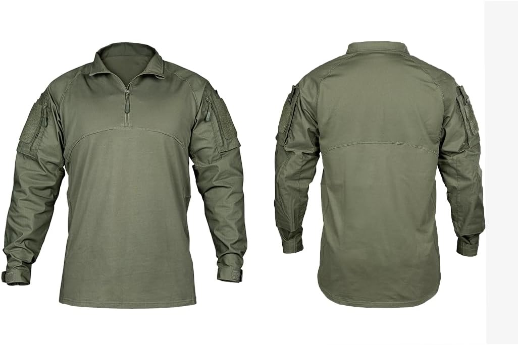 IDOGEAR Men’s Tactical Military Shirts 1/4 Zip Combat BDU Shirts Camo Long Sleeve with Pockets for Outdoor Airsoft Paintball - Image 3