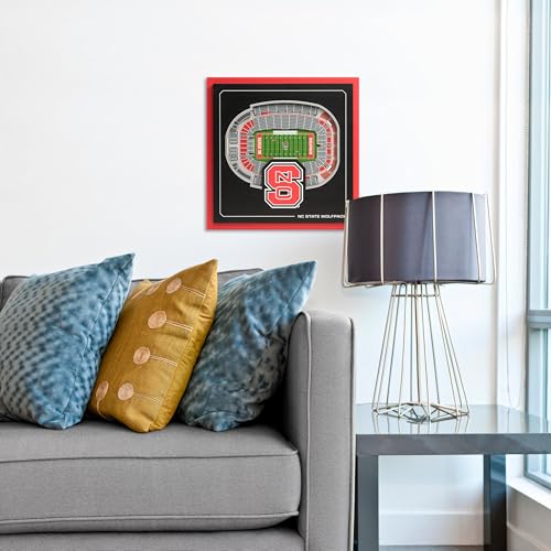 Image of YouTheFan Officially-licensed NCAA Stadium Series 3D Wall Art - multi-layer team stadium replica, detailed sports fan gift, indoor decor