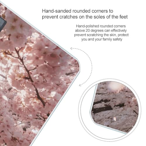 Báscula digital de baño color rosa con plataforma de vidrio templado miniatura 4