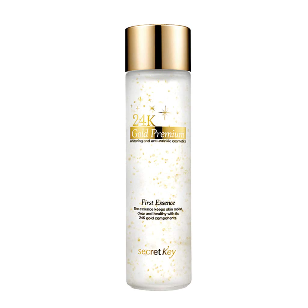 SECRET KEY 24K Gold Premium First Essence 5.07 fl.oz. (150ml) - High Nutrition 1 Step Skincare Essence with Gold Light After Cleansing, Brightening & Moisturizing Essence for Aging & Tough Skin